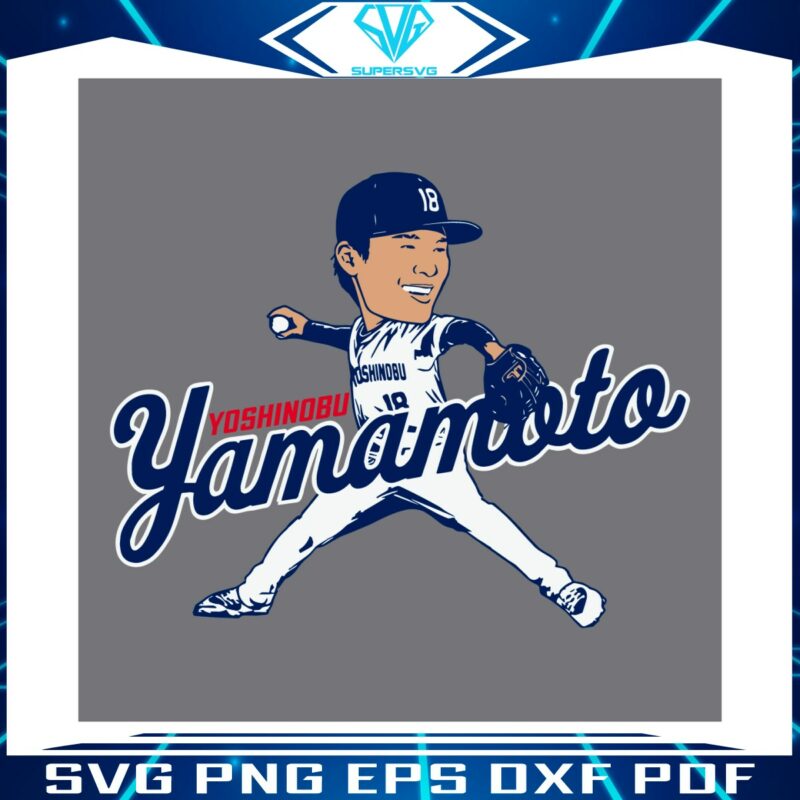 yoshinobu-yamamoto-caricature-mlb-player-svg