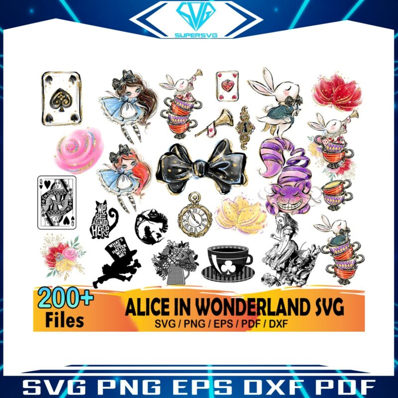 200-files-alice-in-wonderland-bundle-svg