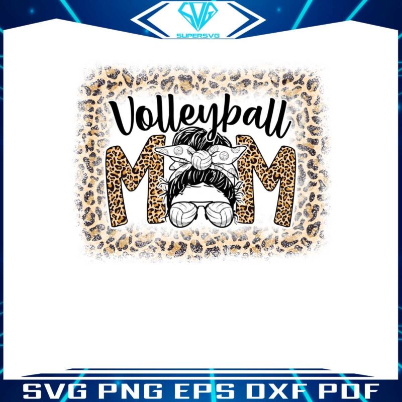 leopard-volleyball-mom-sports-mama-png