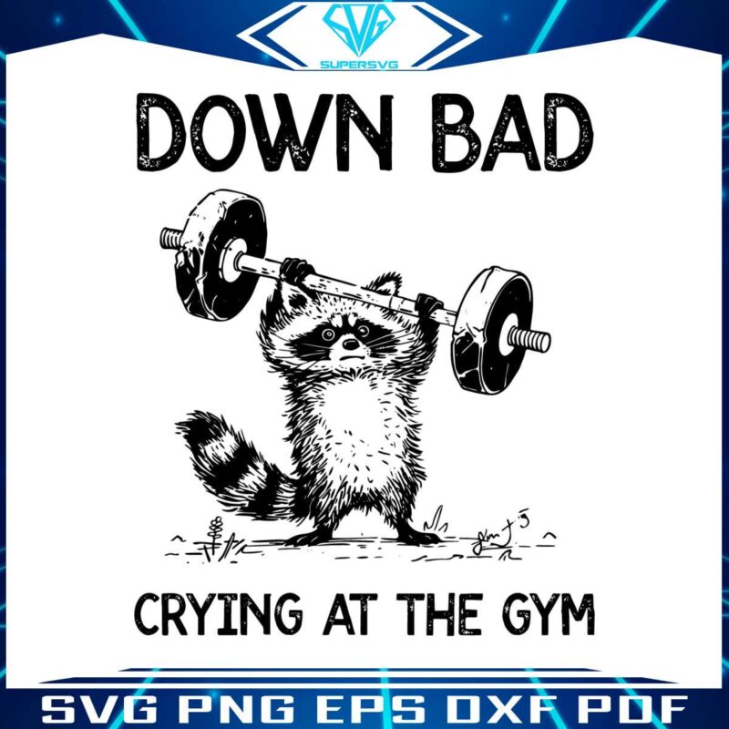 racoon-down-bad-crying-at-the-gym-svg