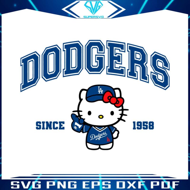 cute-dodgers-since-1958-baseball-kawaii-kitty-svg
