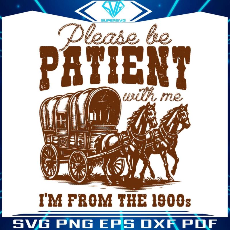 retro-horse-please-be-patient-with-me-svg