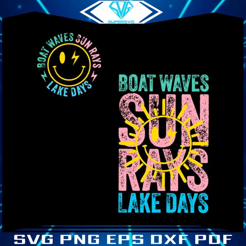 boat-waves-sun-rays-lake-days-svg