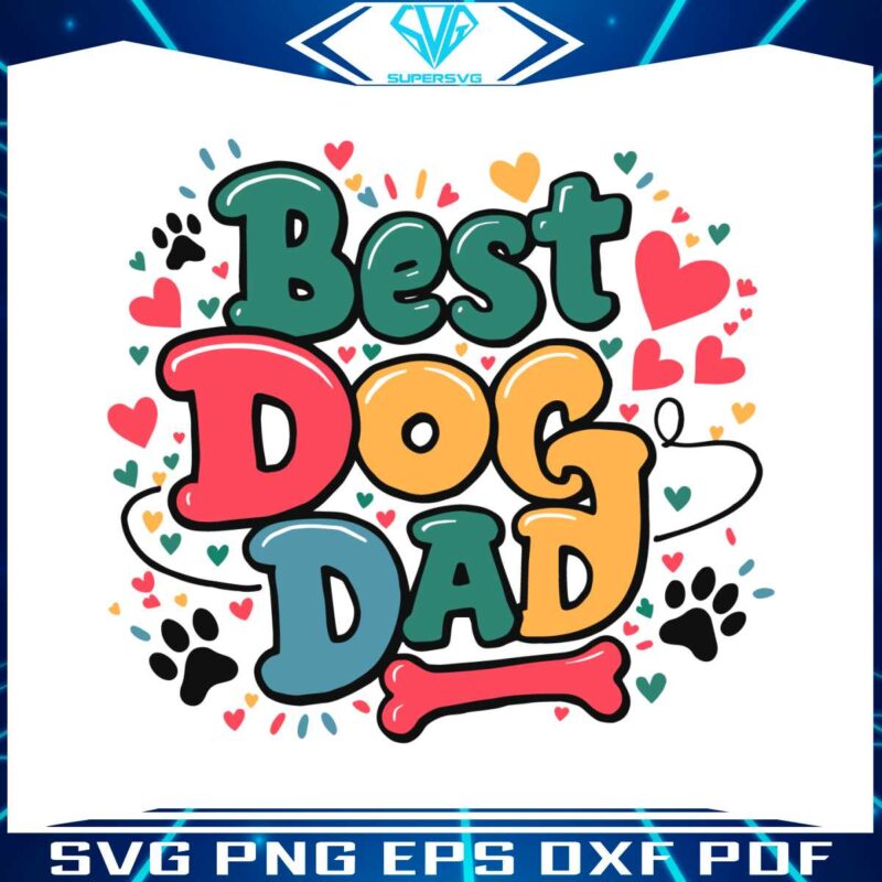 groovy-best-dog-dad-hearts-bone-svg