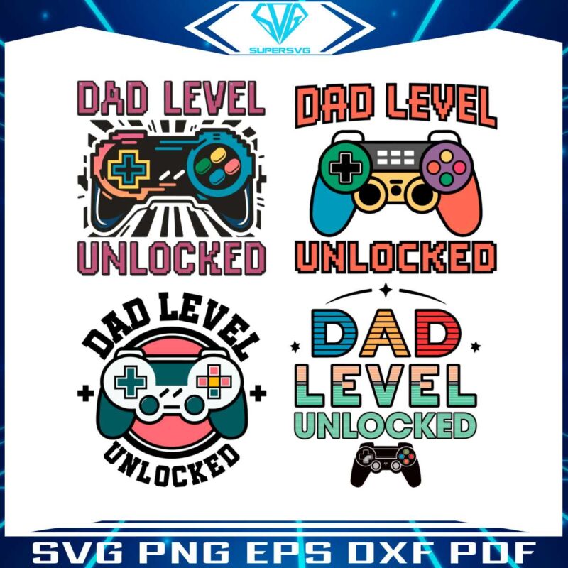 retro-dad-level-unlocked-svg-bundle