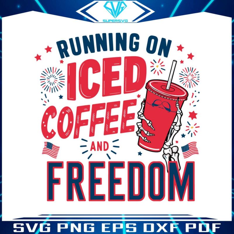 retro-running-on-iced-coffee-and-freedom-party-svg