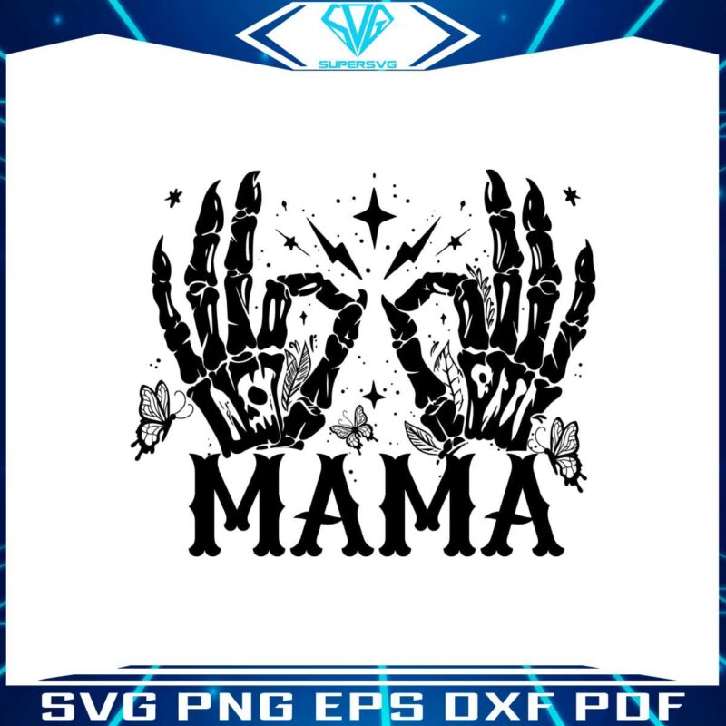 retro-mama-skeleton-hand-butterfly-svg