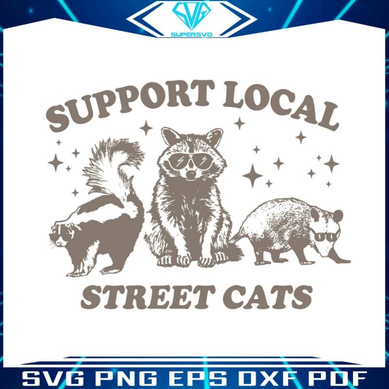 vintage-support-local-street-cats-raccoon-svg