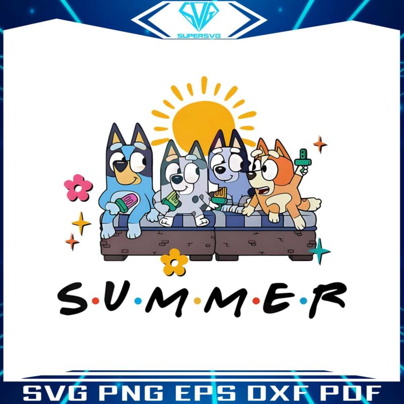 bluey-friends-summer-vacation-cartoon-png