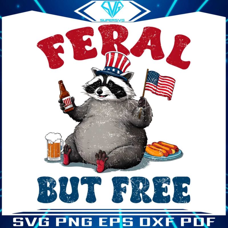 funny-raccoon-4th-of-july-feral-but-free-png