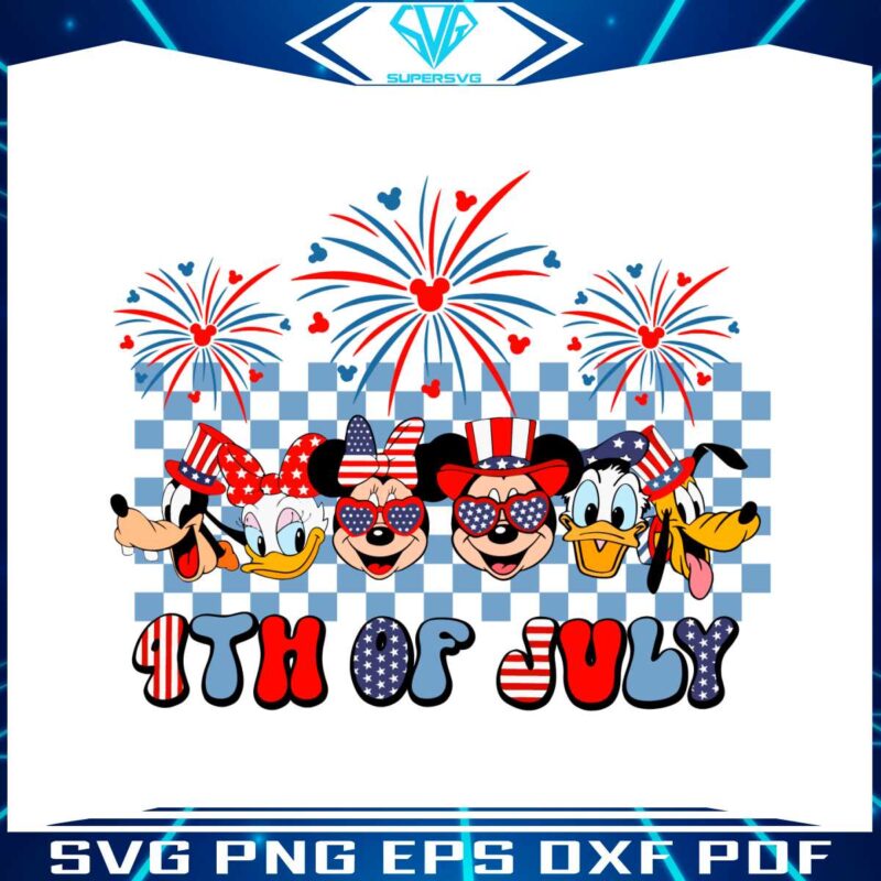 checkered-disney-mickey-and-friends-4th-of-july-svg