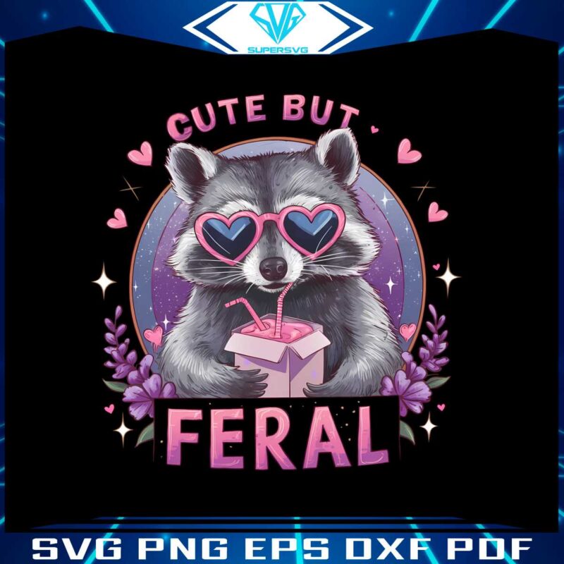 floral-racoon-cute-but-feral-png