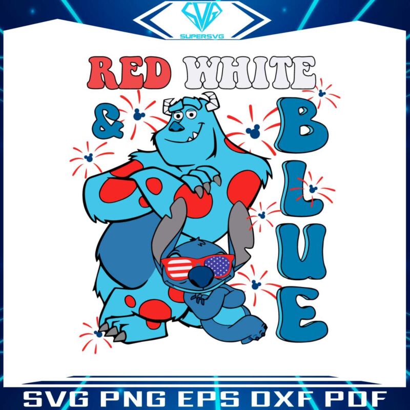 sully-monster-inc-and-stitch-red-white-blue-svg