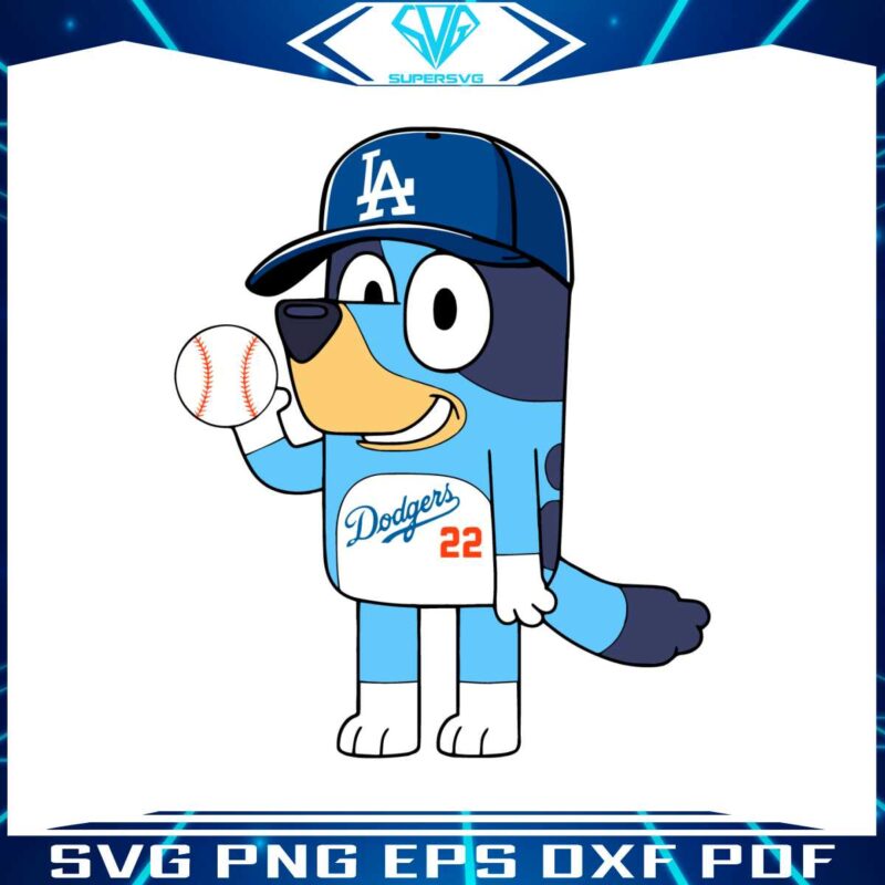 bluey-la-dodgers-baseball-cartoon-svg