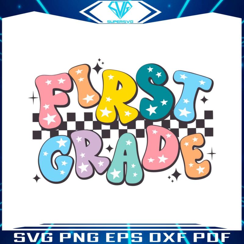 checkered-first-grade-first-day-of-school-svg