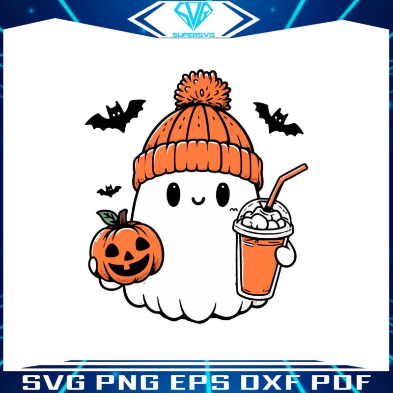 cute-ghost-pumpkin-coffee-fall-season-svg