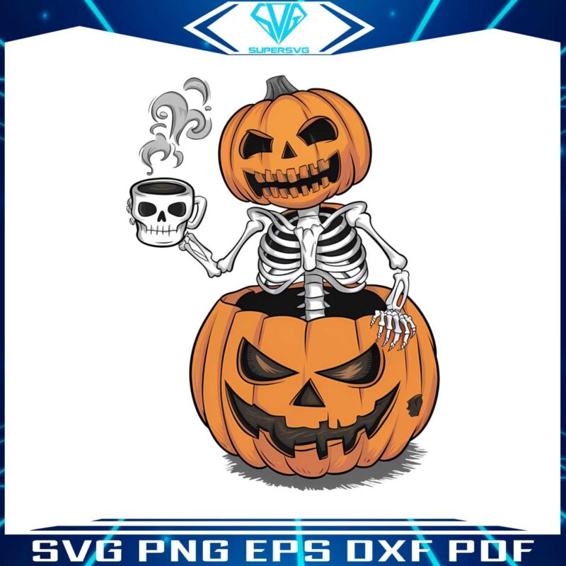 coffee-lover-pumpkin-headed-skeleton-png