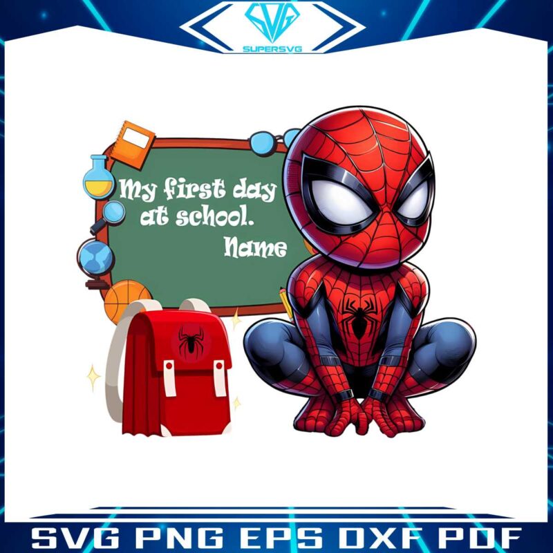 custom-my-first-day-at-school-spiderman-png