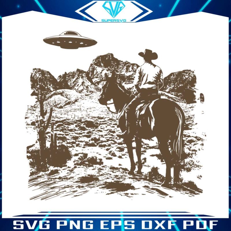 vintage-rodeo-cowboy-ufo-western-svg