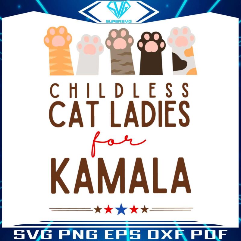 childless-cat-lady-for-kamala-funny-election-svg