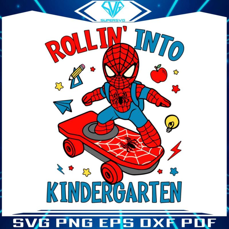 rollin-into-kindergarten-cartoon-spiderman-svg