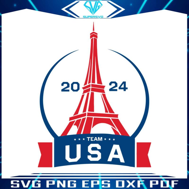 team-usa-2024-eiffel-tower-paris-olympic-svg