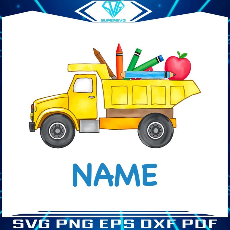 personalized-dump-truck-name-back-to-school-png