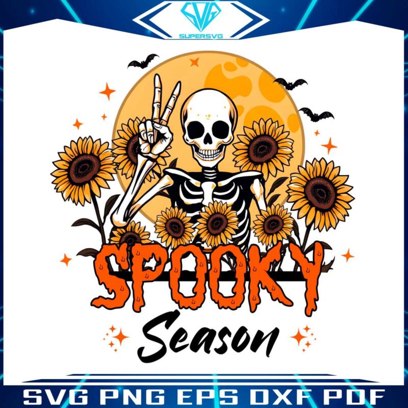 spooky-season-halloween-skeleton-sunflowers-png