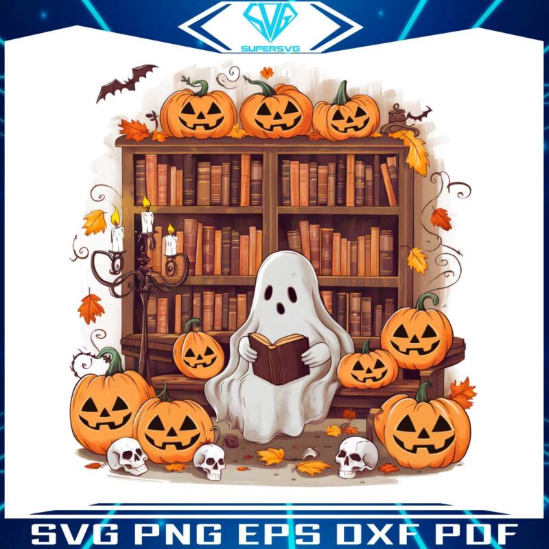 ghost-pumpkin-bookworm-reading-png