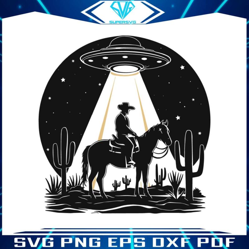 ufo-western-retro-vintage-cowboy-svg