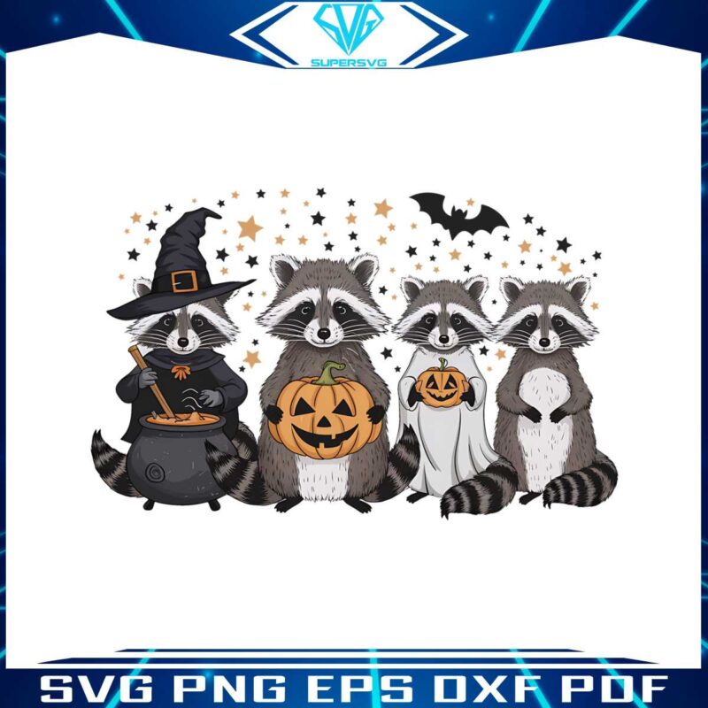 retro-raccoon-halloween-cute-spooky-season-png