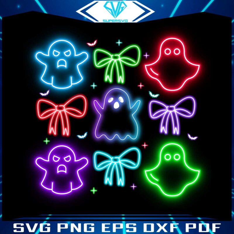 coquette-halloween-neon-bow-ghost-png