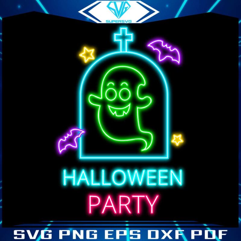 halloween-party-horror-ghost-neon-png