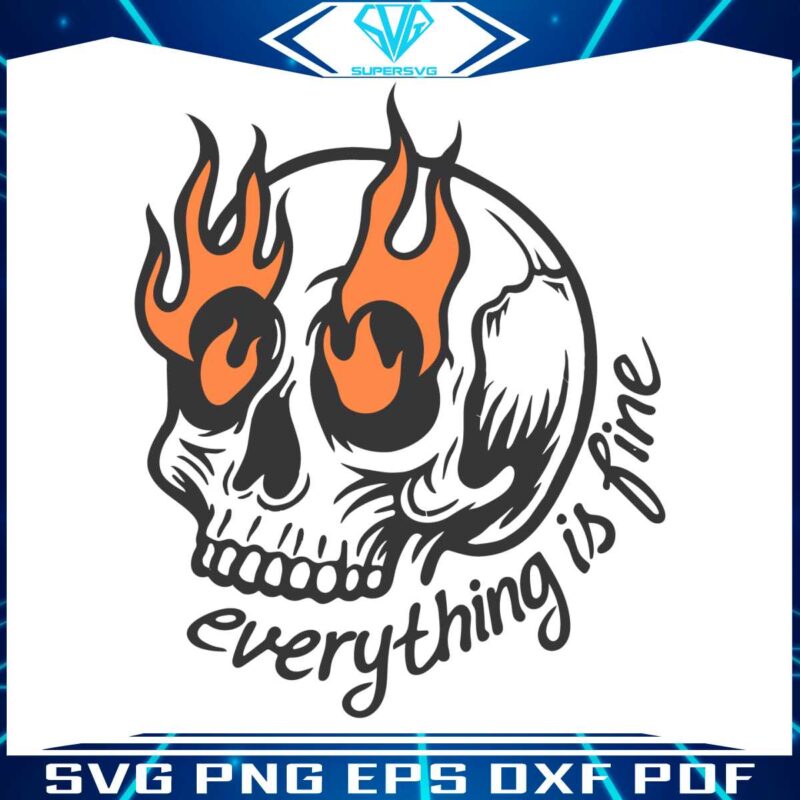 everything-is-fine-minimalist-funny-skull-svg