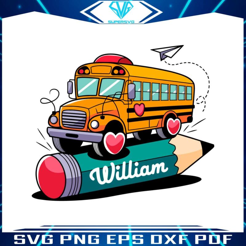 custom-school-bus-with-name-pencil-svg