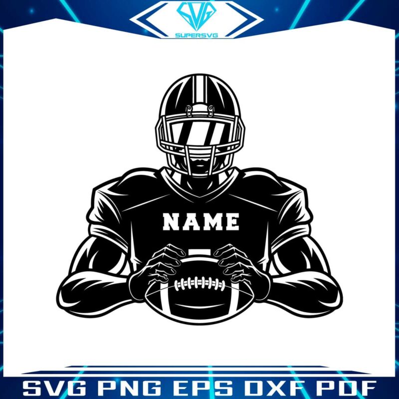 personalized-football-player-silhouette-svg