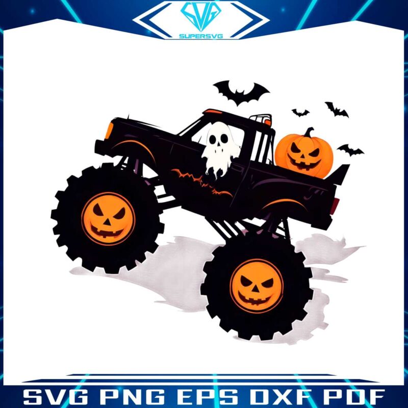 spooky-season-monster-truck-ghost-pumpkin-png