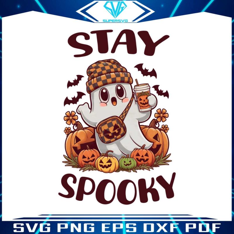 checkered-boo-jee-halloween-ghost-stay-spooky-png