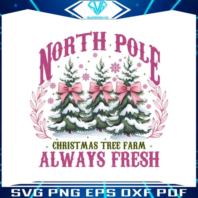 retro-north-pole-pink-christmas-tree-coquette-bow-png