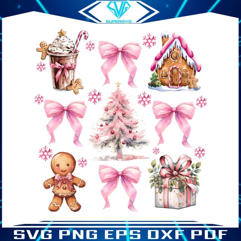 girly-holiday-pink-coquette-christmas-tree-gingerbread-png