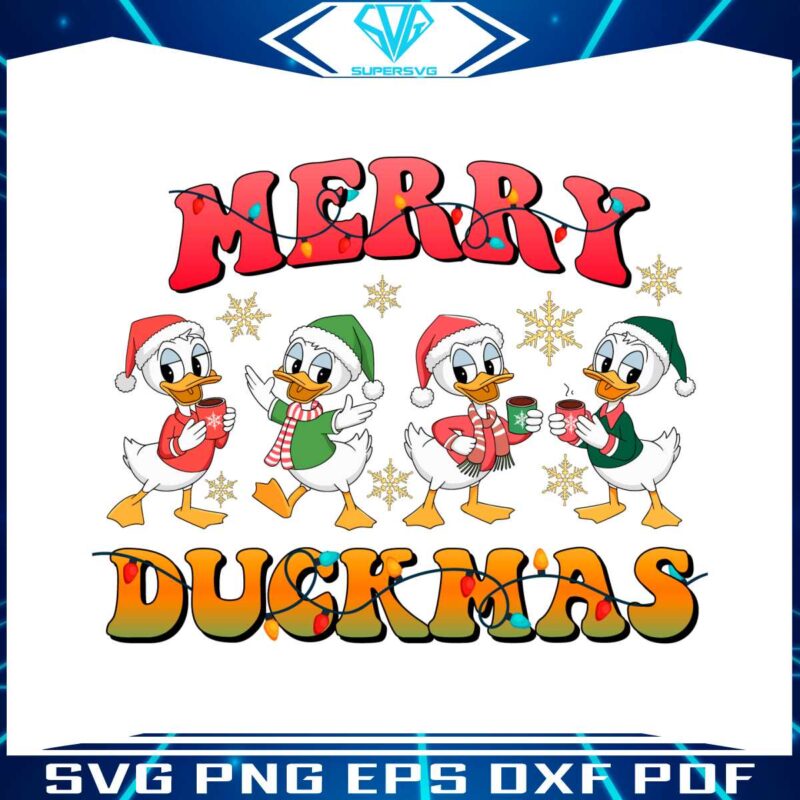 retro-groovy-merry-duckmas-christmas-light-svg