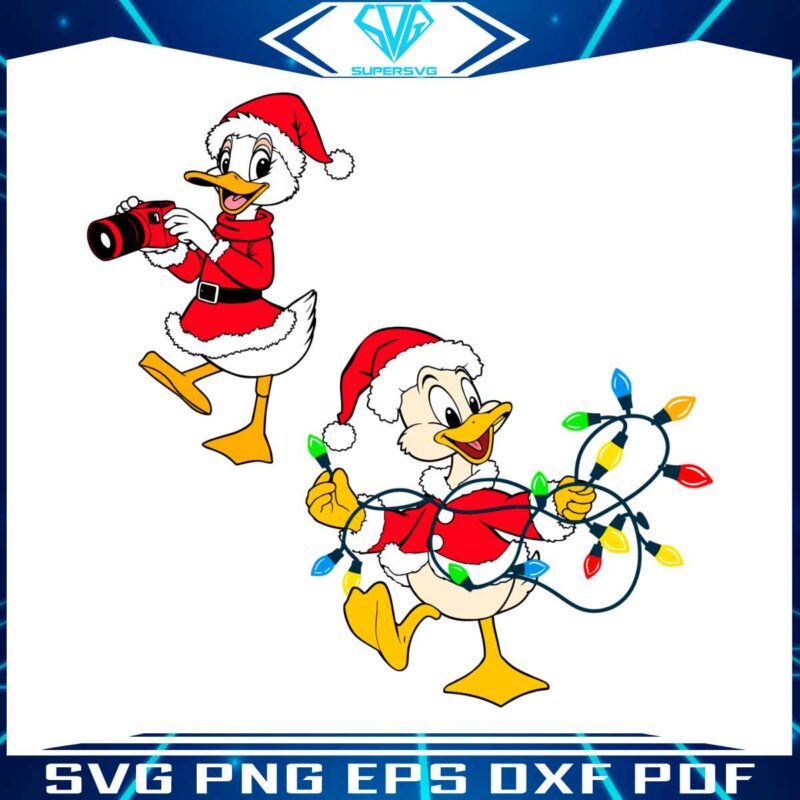 disney-christmas-santa-donald-and-daisy-merry-duckmas-svg