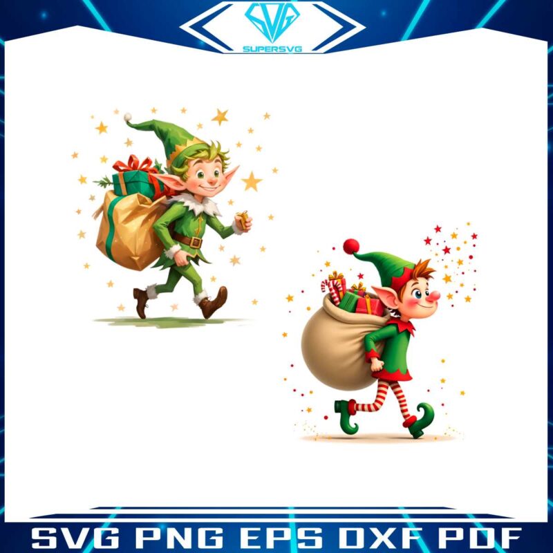 young-elf-gift-bag-funny-christmas-elf-matching-family-png