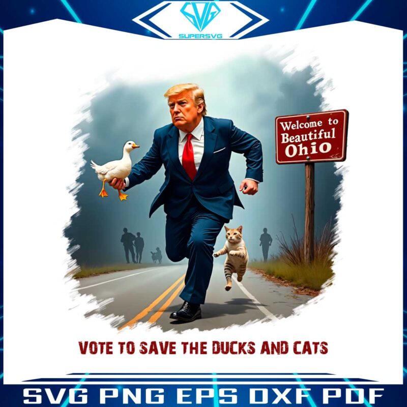 vote-to-save-the-ducks-and-cats-funny-trump-2024-png