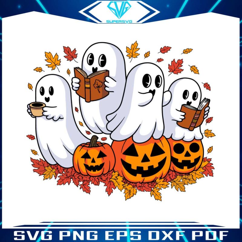 ghost-reading-book-fall-vibes-svg