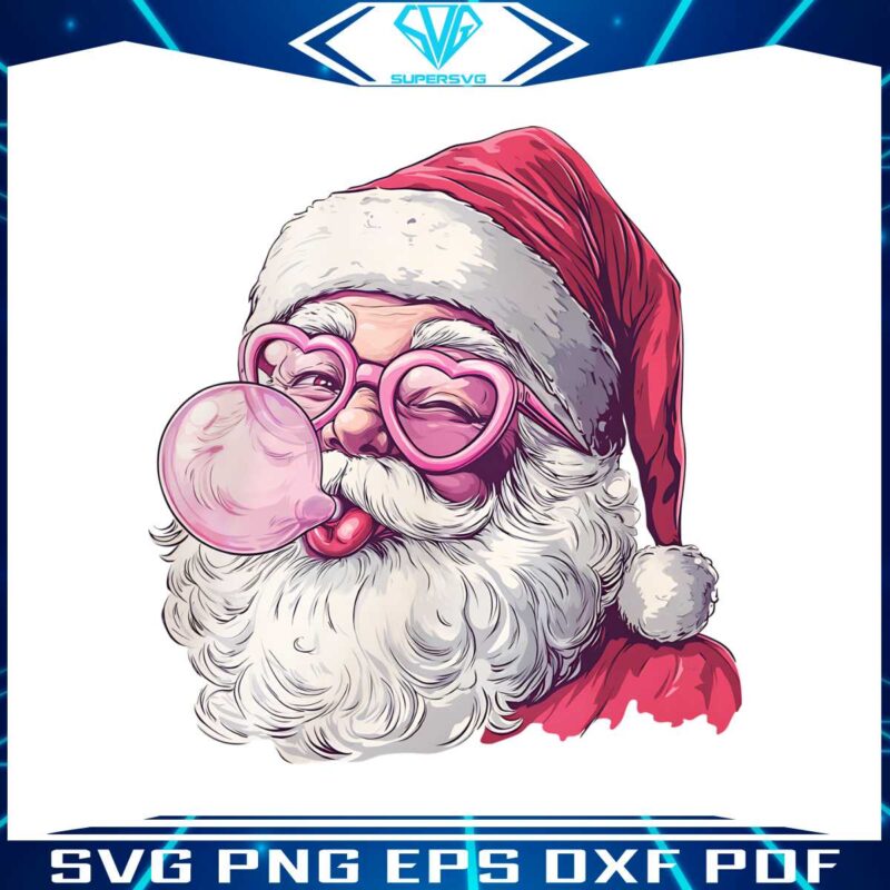 retro-santa-christmas-blowing-bubble-png