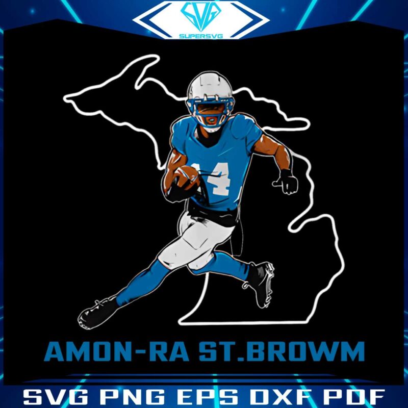 detroit-lions-dootball-amon-ra-st-brown-state-star-player-png