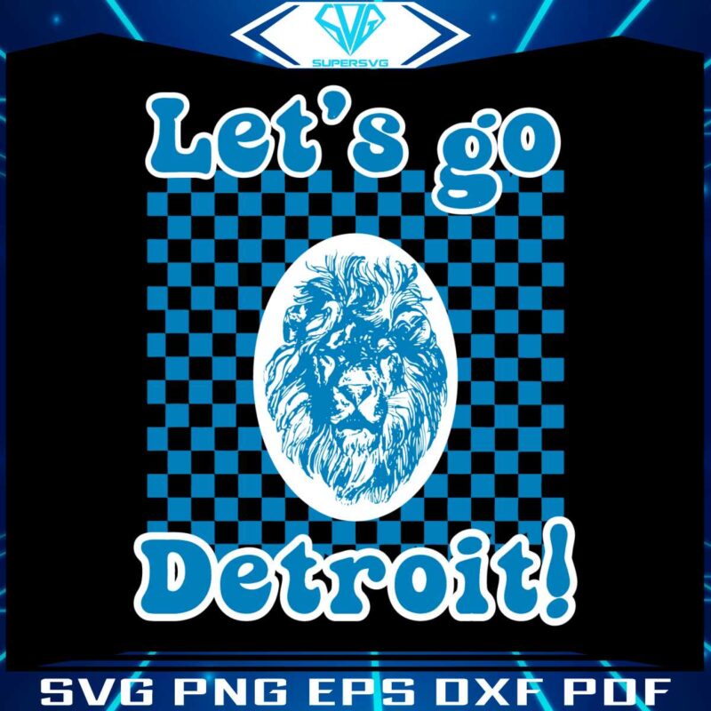 retro-lets-go-detroit-checkered-pattern-lions-mascot-svg