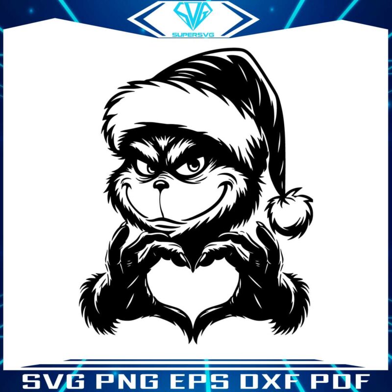 christmas-grinch-face-heart-hand-sign-svg-silhouette