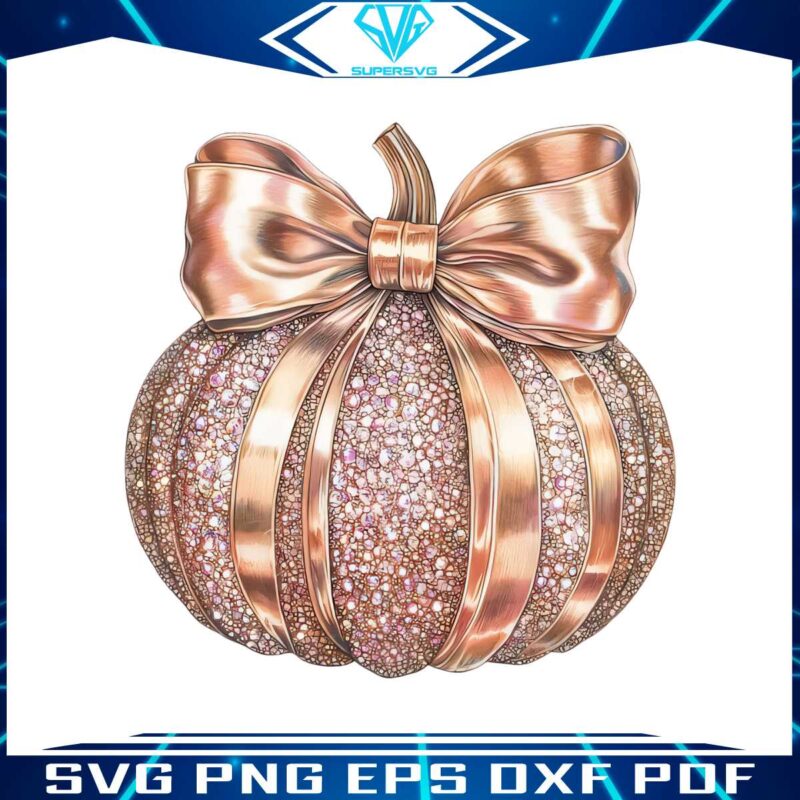 colorful-rose-gold-glitter-pumpkin-png